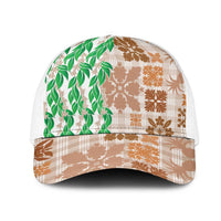 Aloha Hawaii Palaka Tuberose Lei Mesh Trucker Cap Hawaiian Quilt Seamless Style - Polynesian Pride