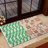 Aloha Hawaii Palaka Tuberose Lei Rubber Doormat Hawaiian Quilt Seamless Style - Polynesian Pride