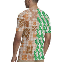 Aloha Hawaii Palaka Tuberose Lei Rugby Jersey Hawaiian Quilt Seamless Style - Polynesian Pride