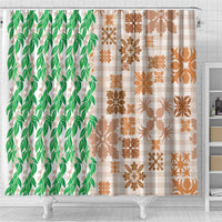 Aloha Hawaii Palaka Tuberose Lei Shower Curtain Hawaiian Quilt Seamless Style - Polynesian Pride