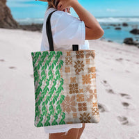 Aloha Hawaii Palaka Tuberose Lei Tote Bag Hawaiian Quilt Seamless Style - Polynesian Pride