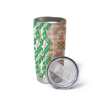 Aloha Hawaii Palaka Tuberose Lei Tumbler Cup Hawaiian Quilt Seamless Style - Polynesian Pride