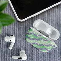 Pastel Green Hawaii Palaka Honohono Pikake AirPods Case Hawaiian Orchid Lei Polynesian Pattern LT14 - Polynesian Pride
