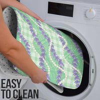 Pastel Green Hawaii Palaka Honohono Pikake Bathroom Set Hawaiian Orchid Lei Polynesian Pattern - Polynesian Pride