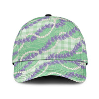 Pastel Green Hawaii Palaka Honohono Pikake Classic Cap Hawaiian Orchid Lei Polynesian Pattern - Polynesian Pride