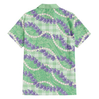 Pastel Green Hawaii Palaka Honohono Pikake Family Matching Long Sleeve Bodycon Dress and Hawaiian Shirt Hawaiian Orchid Lei Polynesian Pattern LT14 - Polynesian Pride