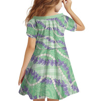 Pastel Green Hawaii Palaka Honohono Pikake Family Matching Off The Shoulder Long Sleeve Dress and Hawaiian Shirt Hawaiian Orchid Lei Polynesian Pattern LT14 - Polynesian Pride