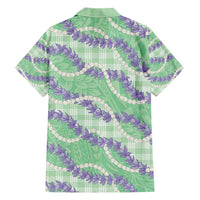 Pastel Green Hawaii Palaka Honohono Pikake Hawaiian Shirt Hawaiian Orchid Lei Polynesian Pattern - Polynesian Pride