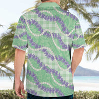 Pastel Green Hawaii Palaka Honohono Pikake Hawaiian Shirt Hawaiian Orchid Lei Polynesian Pattern - Polynesian Pride