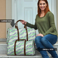 Pastel Green Hawaii Palaka Honohono Pikake Travel Bag Hawaiian Orchid Lei Polynesian Pattern - Polynesian Pride