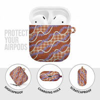Orange Hawaii Palaka Honohono Pikake AirPods Case Hawaiian Orchid Lei Polynesian Pattern - Polynesian Pride