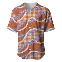 Orange Hawaii Palaka Honohono Pikake Baseball Jersey Hawaiian Orchid Lei Polynesian Pattern LT14 Orange - Polynesian Pride