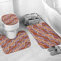 Orange Hawaii Palaka Honohono Pikake Bathroom Set Hawaiian Orchid Lei Polynesian Pattern - Polynesian Pride
