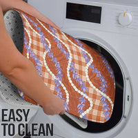 Orange Hawaii Palaka Honohono Pikake Bathroom Set Hawaiian Orchid Lei Polynesian Pattern - Polynesian Pride