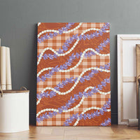 Orange Hawaii Palaka Honohono Pikake Canvas Wall Art Hawaiian Orchid Lei Polynesian Pattern - Polynesian Pride