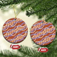 Orange Hawaii Palaka Honohono Pikake Ceramic Ornament Hawaiian Orchid Lei Polynesian Pattern - Polynesian Pride