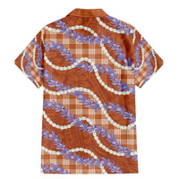 Orange Hawaii Palaka Honohono Pikake Family Matching Mermaid Dress and Hawaiian Shirt Hawaiian Orchid Lei Polynesian Pattern - Polynesian Pride