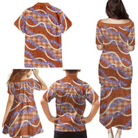 Orange Hawaii Palaka Honohono Pikake Family Matching Puletasi and Hawaiian Shirt Hawaiian Orchid Lei Polynesian Pattern - Polynesian Pride