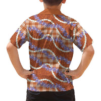 Orange Hawaii Palaka Honohono Pikake Hawaiian Shirt Hawaiian Orchid Lei Polynesian Pattern LT14 - Polynesian Pride