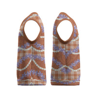 Orange Hawaii Palaka Honohono Pikake Christmas Knitted V-Neck Vest Hawaiian Orchid Lei Polynesian Pattern - Polynesian Pride