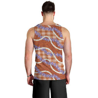 Orange Hawaii Palaka Honohono Pikake Men Tank Top Hawaiian Orchid Lei Polynesian Pattern - Polynesian Pride