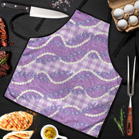 Purple Hawaii Palaka Honohono Pikake Apron Hawaiian Orchid Lei Polynesian Pattern - Polynesian Pride