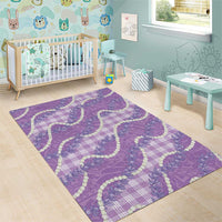 Purple Hawaii Palaka Honohono Pikake Area Rug Hawaiian Orchid Lei Polynesian Pattern - Polynesian Pride