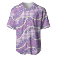 Purple Hawaii Palaka Honohono Pikake Baseball Jersey Hawaiian Orchid Lei Polynesian Pattern LT14 Purple - Polynesian Pride