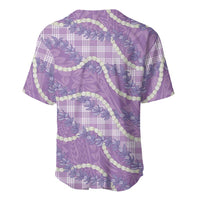 Purple Hawaii Palaka Honohono Pikake Baseball Jersey Hawaiian Orchid Lei Polynesian Pattern LT14 - Polynesian Pride
