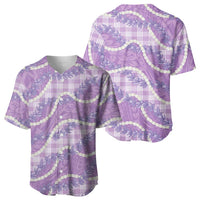 Purple Hawaii Palaka Honohono Pikake Baseball Jersey Hawaiian Orchid Lei Polynesian Pattern LT14 - Polynesian Pride