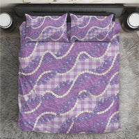 Purple Hawaii Palaka Honohono Pikake Bedding Set Hawaiian Orchid Lei Polynesian Pattern - Polynesian Pride