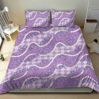 Purple Hawaii Palaka Honohono Pikake Bedding Set Hawaiian Orchid Lei Polynesian Pattern - Polynesian Pride