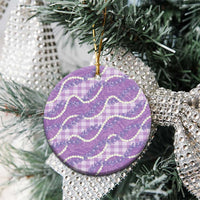 Purple Hawaii Palaka Honohono Pikake Ceramic Ornament Hawaiian Orchid Lei Polynesian Pattern - Polynesian Pride