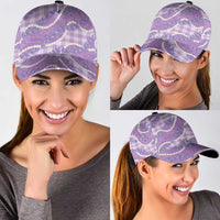 Purple Hawaii Palaka Honohono Pikake Classic Cap Hawaiian Orchid Lei Polynesian Pattern LT14 - Polynesian Pride