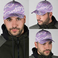 Purple Hawaii Palaka Honohono Pikake Classic Cap Hawaiian Orchid Lei Polynesian Pattern LT14 - Polynesian Pride