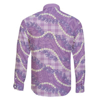Purple Hawaii Palaka Honohono Pikake Family Matching Mermaid Dress and Hawaiian Shirt Hawaiian Orchid Lei Polynesian Pattern - Polynesian Pride