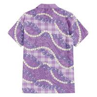 Purple Hawaii Palaka Honohono Pikake Family Matching Tank Maxi Dress and Hawaiian Shirt Hawaiian Orchid Lei Polynesian Pattern LT14 - Polynesian Pride