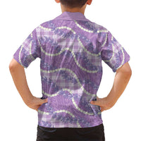 Purple Hawaii Palaka Honohono Pikake Hawaiian Shirt Hawaiian Orchid Lei Polynesian Pattern - Polynesian Pride