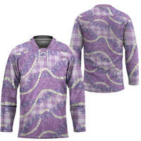 Purple Hawaii Palaka Honohono Pikake Hockey Jersey Hawaiian Orchid Lei Polynesian Pattern LT14 - Polynesian Pride