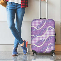 Purple Hawaii Palaka Honohono Pikake Luggage Cover Hawaiian Orchid Lei Polynesian Pattern - Polynesian Pride