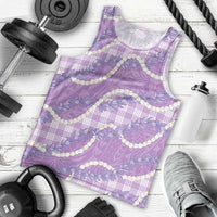Purple Hawaii Palaka Honohono Pikake Men Tank Top Hawaiian Orchid Lei Polynesian Pattern - Polynesian Pride