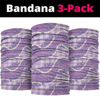 Purple Hawaii Palaka Honohono Pikake Neck Gaiter Hawaiian Orchid Lei Polynesian Pattern - Polynesian Pride