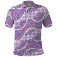 Purple Hawaii Palaka Honohono Pikake Polo Shirt Hawaiian Orchid Lei Polynesian Pattern - Polynesian Pride