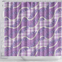 Purple Hawaii Palaka Honohono Pikake Shower Curtain Hawaiian Orchid Lei Polynesian Pattern - Polynesian Pride