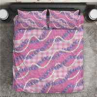 Pink Hawaii Palaka Honohono Pikake Bedding Set Hawaiian Orchid Lei Polynesian Pattern - Polynesian Pride