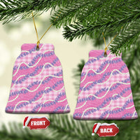 Pink Hawaii Palaka Honohono Pikake Ceramic Ornament Hawaiian Orchid Lei Polynesian Pattern - Polynesian Pride