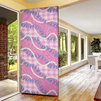 Pink Hawaii Palaka Honohono Pikake Door Cover Hawaiian Orchid Lei Polynesian Pattern - Polynesian Pride