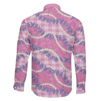 Pink Hawaii Palaka Honohono Pikake Family Matching Long Sleeve Bodycon Dress and Hawaiian Shirt Hawaiian Orchid Lei Polynesian Pattern LT14 - Polynesian Pride
