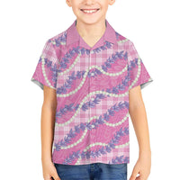 Pink Hawaii Palaka Honohono Pikake Family Matching Mermaid Dress and Hawaiian Shirt Hawaiian Orchid Lei Polynesian Pattern LT14 - Polynesian Pride