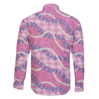 Pink Hawaii Palaka Honohono Pikake Family Matching Puletasi and Hawaiian Shirt Hawaiian Orchid Lei Polynesian Pattern - Polynesian Pride